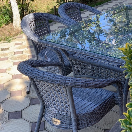 Комплект плетеной мебели Dagni (квадратный стол 90 см + 4 кресла)