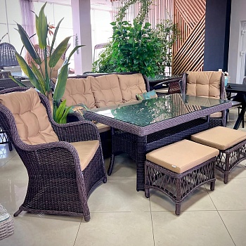 Комплект плетеной мебели Валенсия-6, шоколад