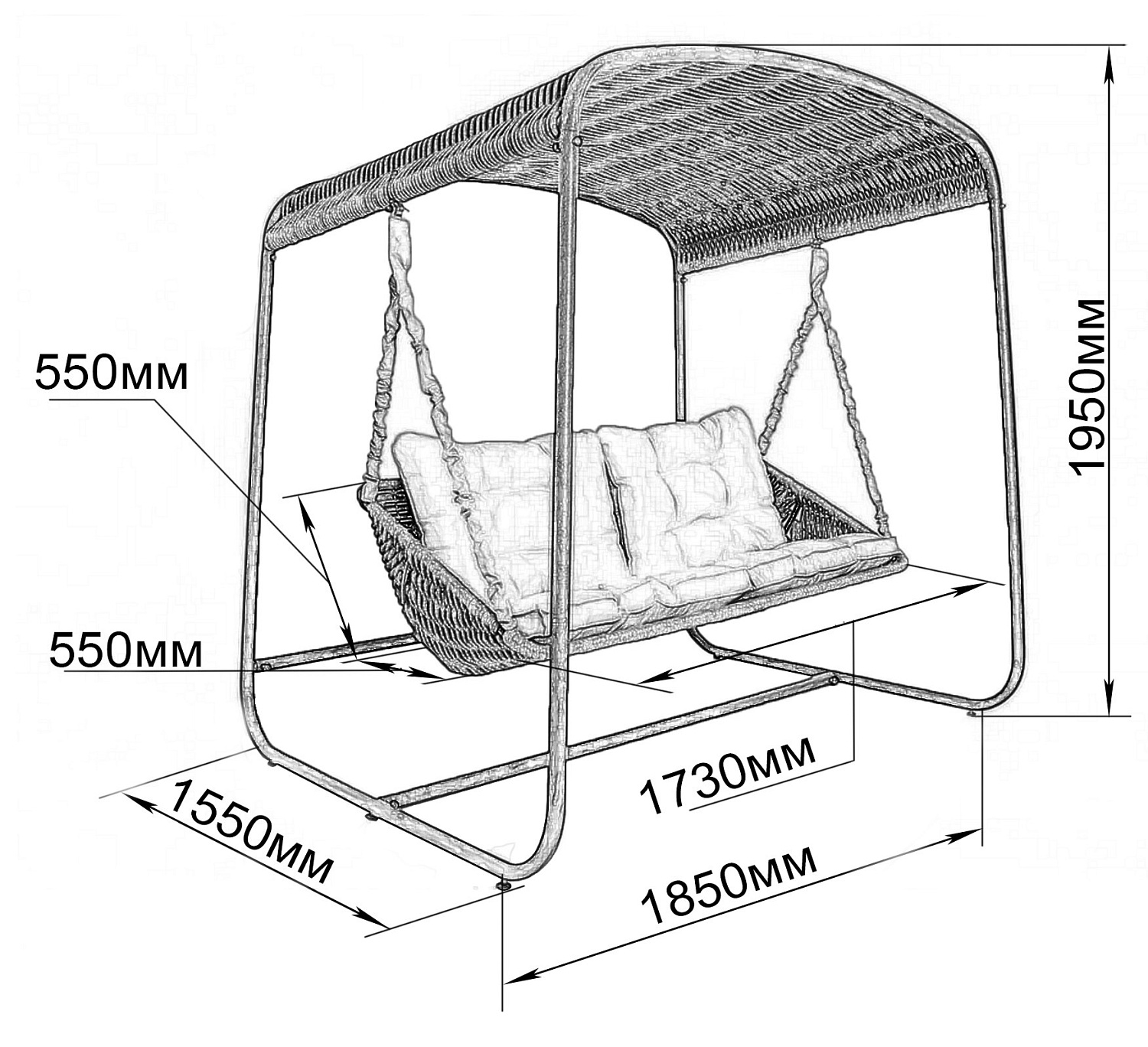 Плетеный подвесной диван DeckWOOD Sky Bed Lite
