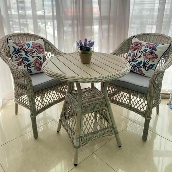 Комплект мебели California (стол+2кресла) серая 