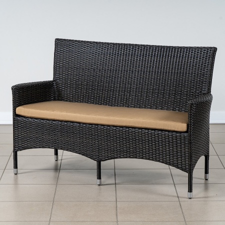 ПЛЕТЕНАЯ ЛАВКА 2-Х МЕСТНАЯ КИПР С ПОДУШКОЙ жгут 30834