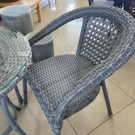 Комплект плетеной мебели Dagni ( стол 180 см + 8 кресел) серый