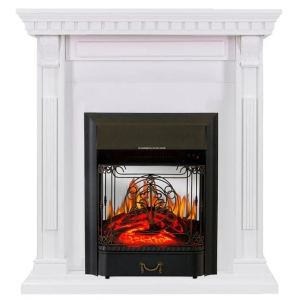 Каминокомплект Orlean - Белый с очагом Majestic FX M Black