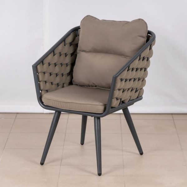 Комплект плетеной мебели КАРЕЛИЯ (НЕраздвижной стол) жгут CH-OL 1210 с подушками ткань 14817