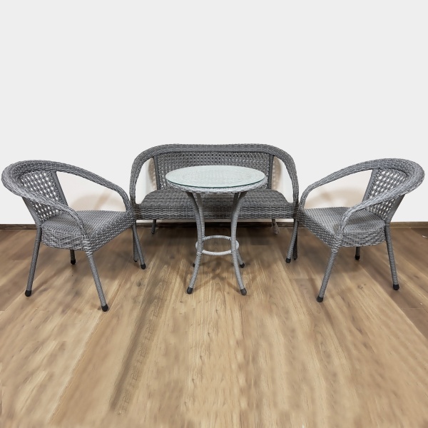 Комплект плетеной мебели Dagni без подушек с кофейным столиком  (серый)