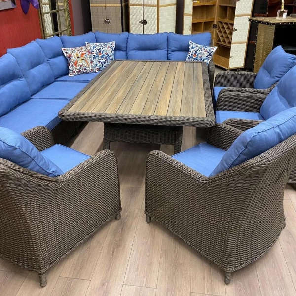 Комплект плетеной мебели Рио-Гранде (комплектация угл. диван, стол 186 см и 4 кресла)